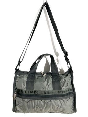 LeSportsac Gray Sequin/Embroidery Star Detail Print Nylon Shoulder Bag Crossbody